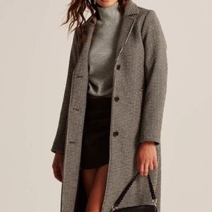 Houndstooth Abercrombie Dad Wool Coat